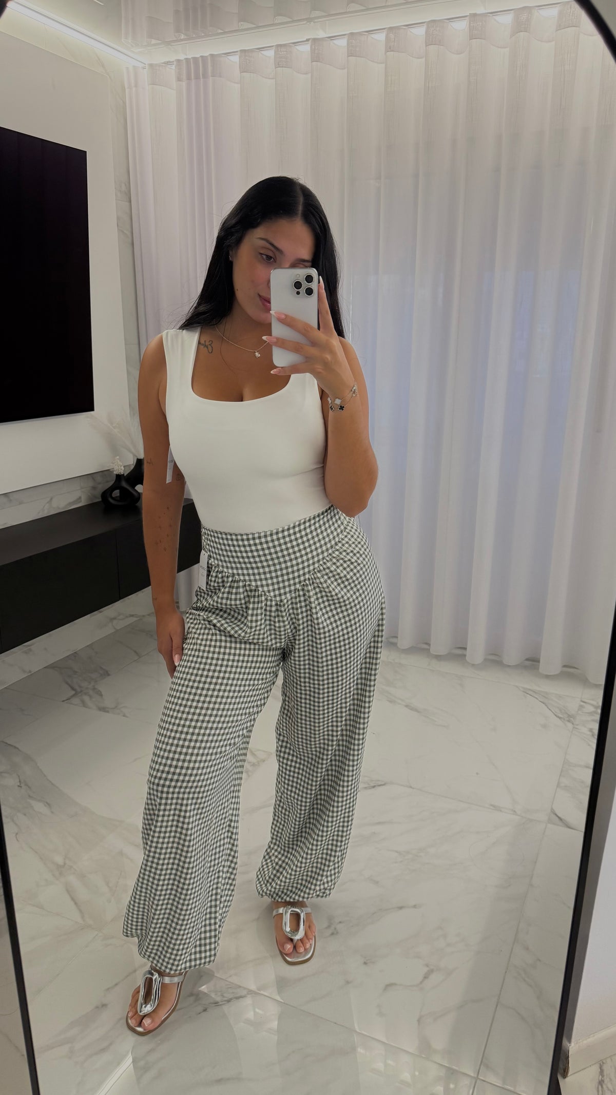 Pantalón vichy verde