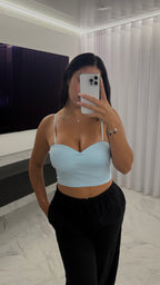 Top licra fría azul