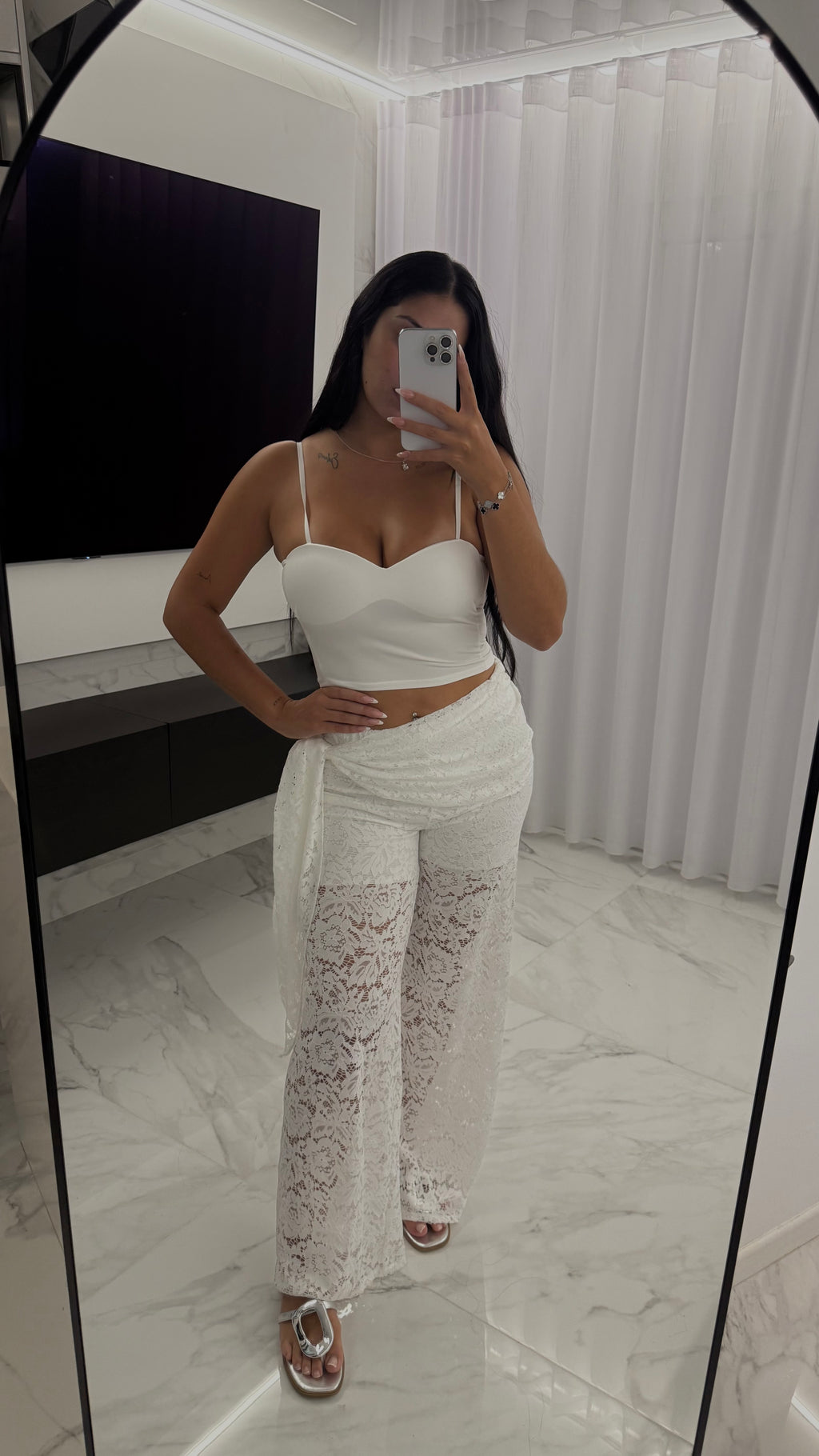 Pantalón lencero blanco