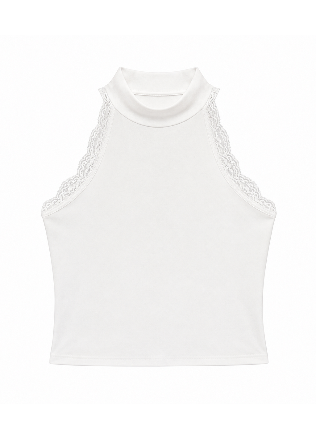 Top licra fría encaje blanco