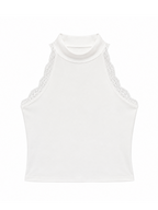 Top licra fría encaje blanco