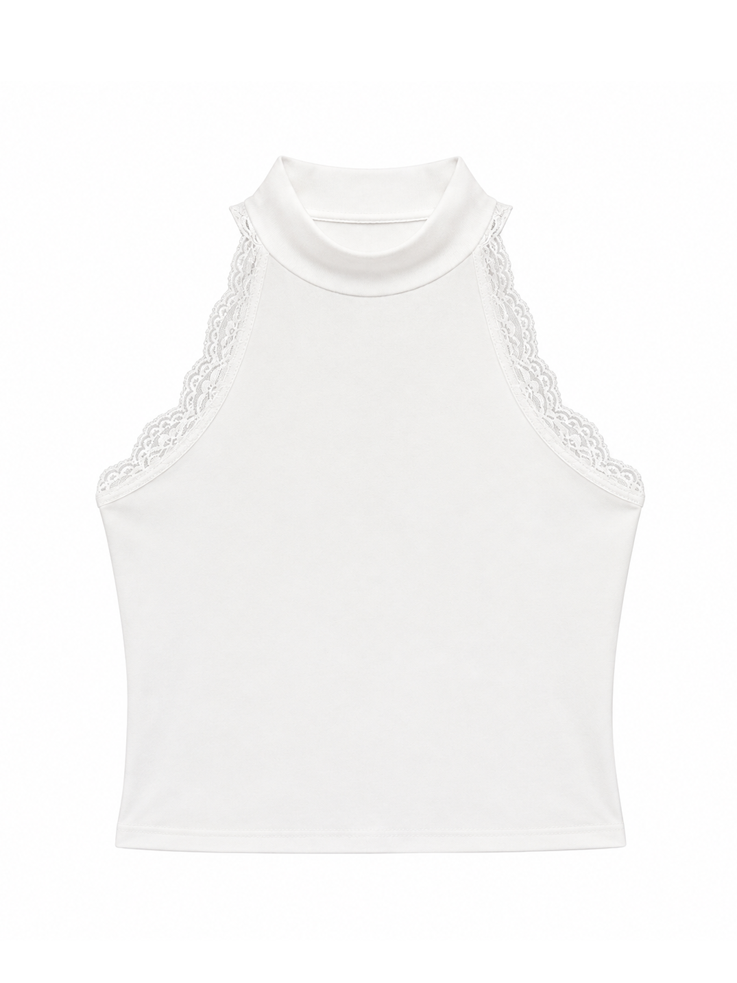 Top licra fría encaje blanco