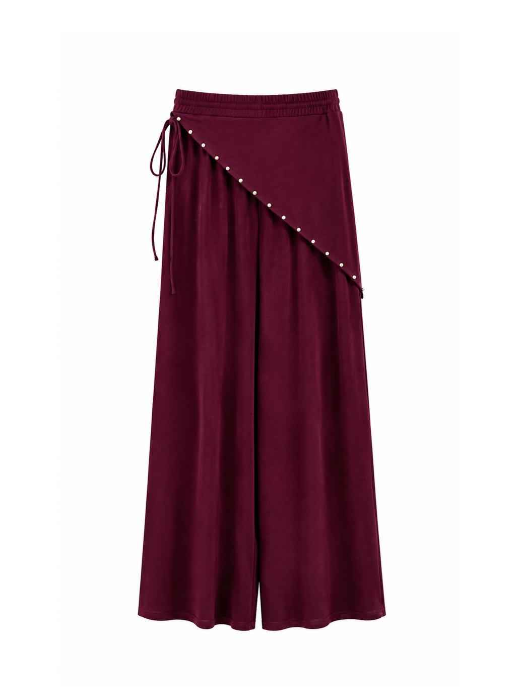 Pantalón tachuelas burdeos
